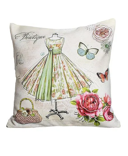 Little Nests Pirouette Printed Cushion Cover - Multicolour