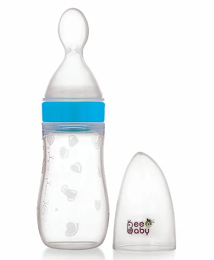 Beebaby Squeeze Food Feeder Bottle With Spoon Blue 125 Ml Online In India Buy At Best Price From Firstcry Com