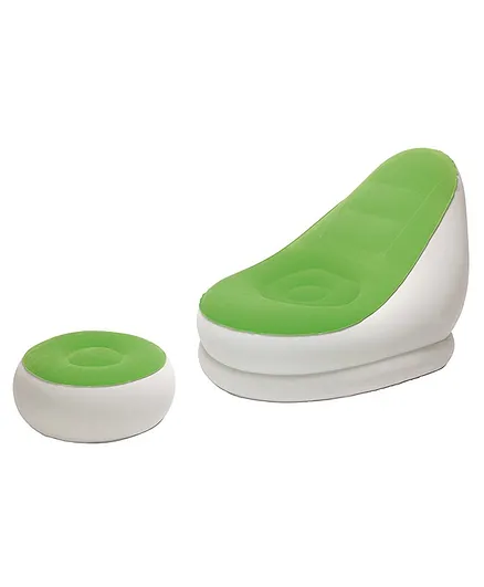 Bestway Comfort Cruiser Chair Sofa With Footrest - Green White