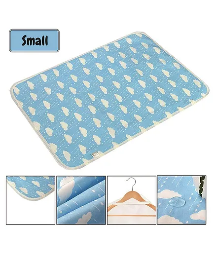 Syga Cloud Printed Waterproof Diaper Changing Mat Small Size - Blue