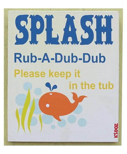 Kidoz Splash Rub A Dub Bathroom Canvas Decor- Multicolour