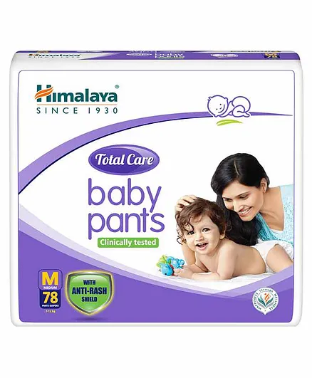 Himalaya Herbal Total Care Baby Pant Style Diapers Medium - 78 Pieces