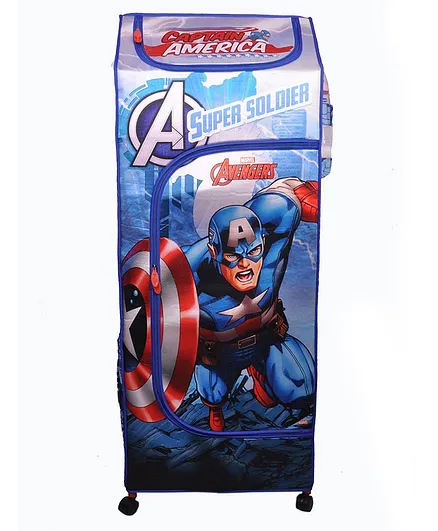 Avengers Storage Unit With Wheels Captain America Print - Blue