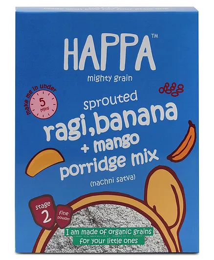 Happa Organic Mighty Grain Sprouted Ragi Banana & Mango Porridge Mix - 200 gm