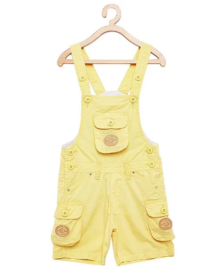 FirstClap S Patch Sleeveless Dungaree - Yellow