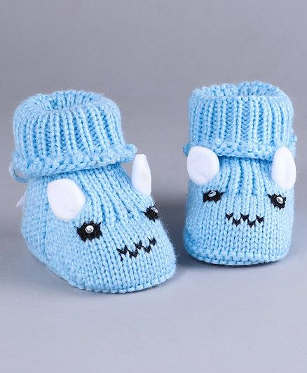 Buy Cute Walk By Babyhug Winter Booties Animal Motif Blue