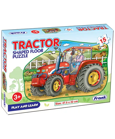 Frank Tractor Shaped Floor Jigsaw Puzzle Multicolour - 15 Pieces
