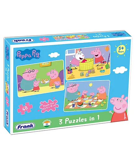 Frank Peppa Pig Jigsaw puzzle Multicolour Set of 3- 48 Pieces