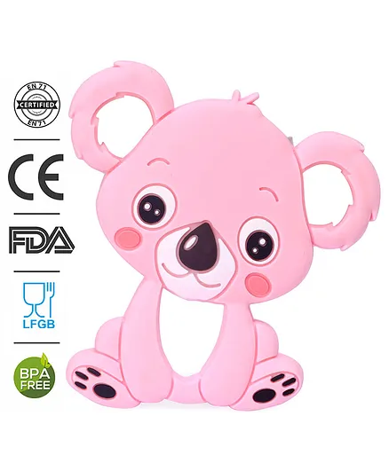Babyhug 100% Silicone Teether Koala Print - Pink