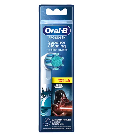 Oral-B Kids Electric Rechargeable Star War Tooth Brush Heads Pack of 2 (Print and Color May Vary)