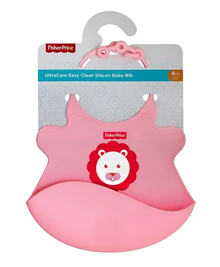 Fisher Price UltraCare Baby Bib with Pocket - Pink 