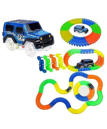 glow in the dark car track set