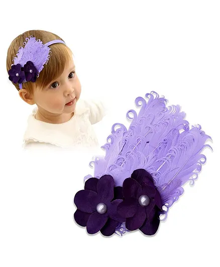 Bembika Headband With Floral Appliques Photo Shoot Prop - Purple