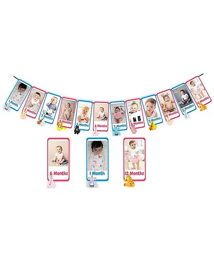 Syga Baby Photo Banner With 12 Cards - Multicolour