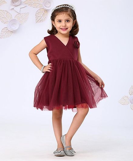 maroon color frocks