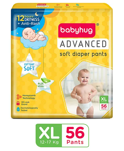 Babyhug Advanced Pant Style Diapers Extra Large - 56 Pieces