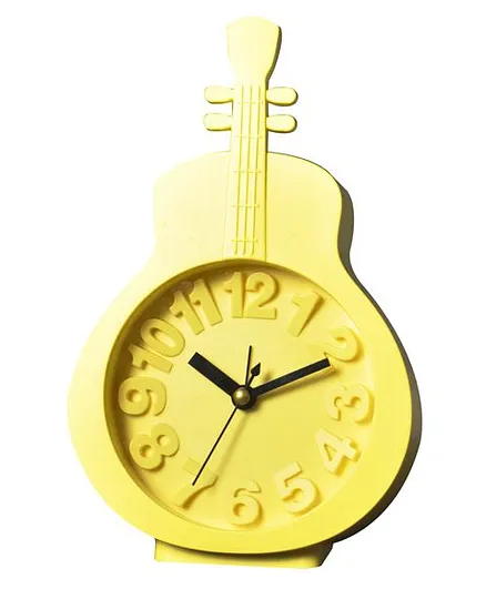 EZ Life Guitar Shape Desk Alarm Clock - Yellow