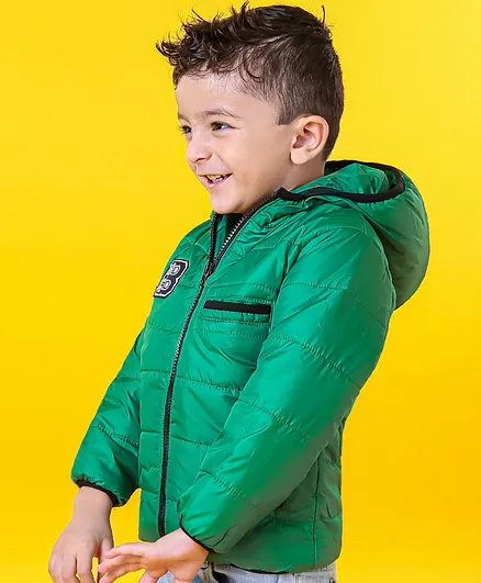 Babyhug Full Sleeves Hooded Jacket - Green