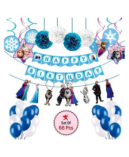 Party Propz Frozen Theme Party Decoration Set Blue Pack Of 66