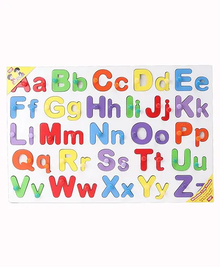 Anindita Wooden English Capital  & Small Alphabets Puzzle Multicolor - 52 Pieces 