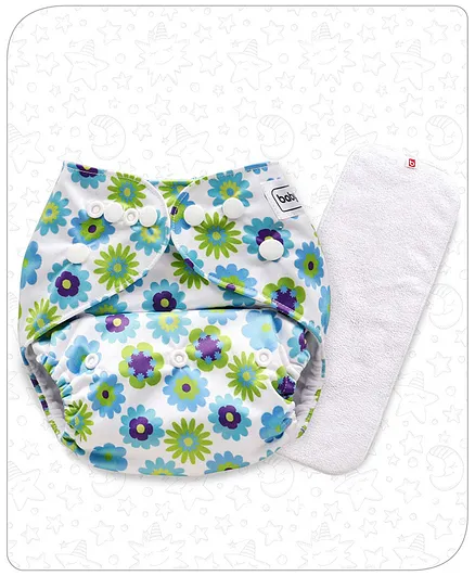 Babyhug Free Size Reusable Cloth Diaper With Insert Floral Print White Online In India Buy At Best Price From Firstcry Com 2903648