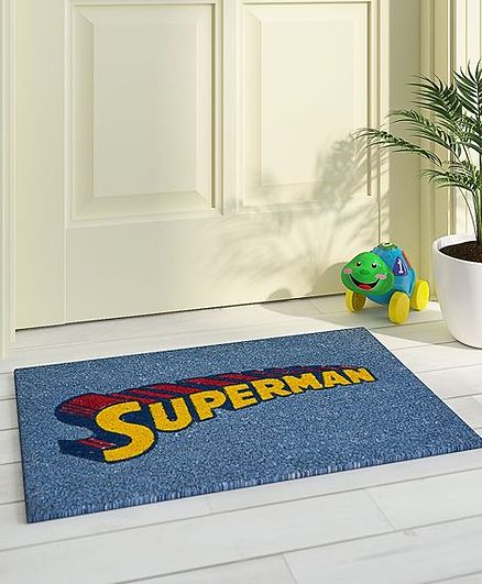 Saral Home Superman Printed Coir Door Mat Blue Online In India