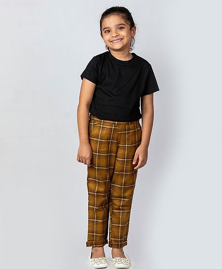 side checkered pants