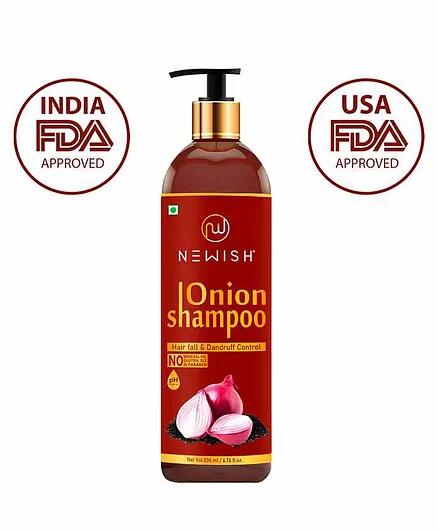 Newish Red Onion Shampoo For Hair Growth and Hairfall Control - 200 ml  Online in India, Buy at Best Price from  - 2917657