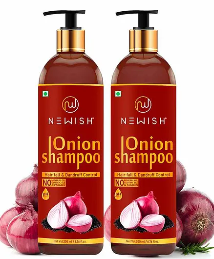 Newish Red Onion Shampoo For Hair Fall Control & Re-growth Pack of 2 - 200 ml each
