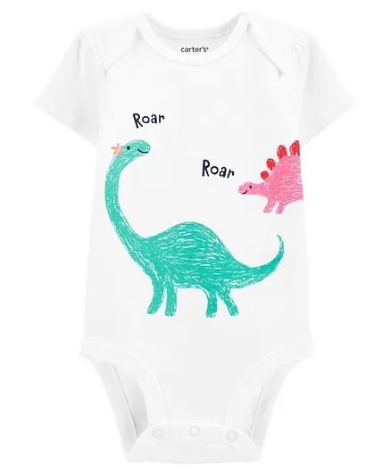 Carter's Dinosaurs Collectible Onesie - White