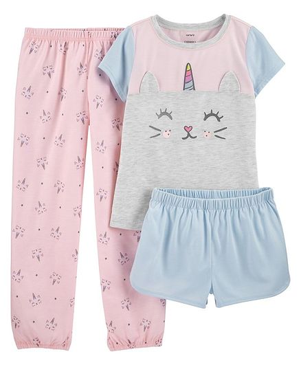 Carters Baby Girl 3-Piece Unicorn Poly Pajamas 18 Months