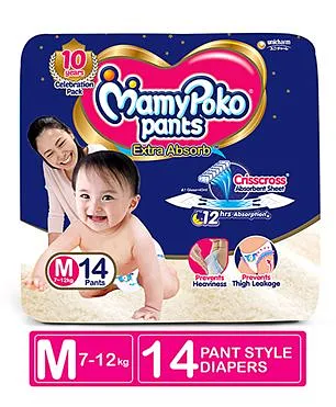 MamyPoko Pant Style Diapers Medium - 14 Pieces