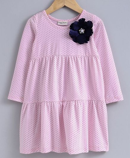 CrayonFlakes Kids Wear for Girls Cotton White Pink Night Suit SleepSuit Set