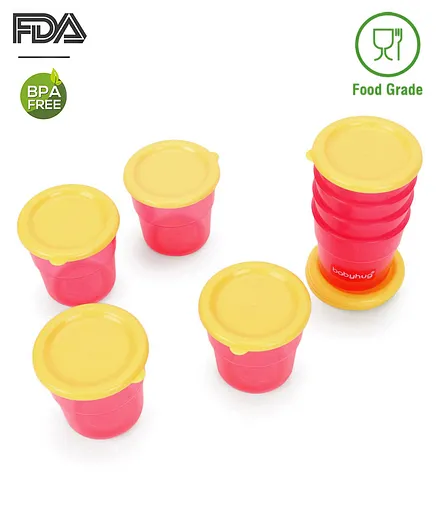 Babyhug 70 ml Freezer Snack Pots Set of 8 - Pink