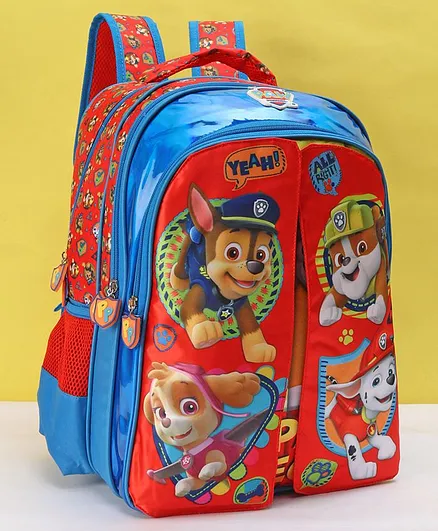 Paw Patrol All Paw On Deck Flap School Bag Red Blue - 16 Inches