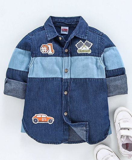 denim shirt with badges