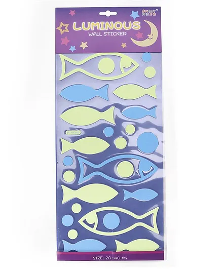 Luminous Wall Stickers & Decals Fish Shape - Green Blue