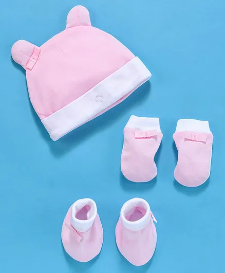 My Milestones Accessories Gift Set 3 Pcs (Cap Mittens & Booties) - Pink