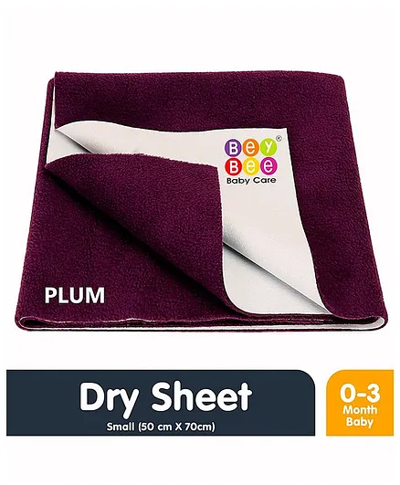 Bey Bee Waterproof Bed Protector Dry Sheet Small - Plum 