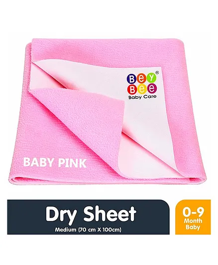 Bey Bee Waterproof Bed Protector Dry Sheet Medium - Pink  