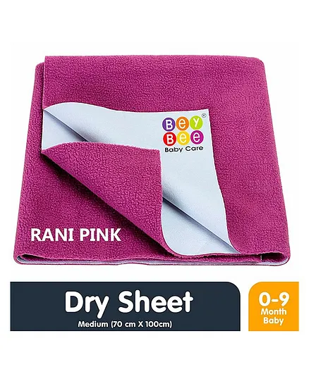 Bey Bee Waterproof Bed Protector Dry Sheet Medium - Rani Pink 