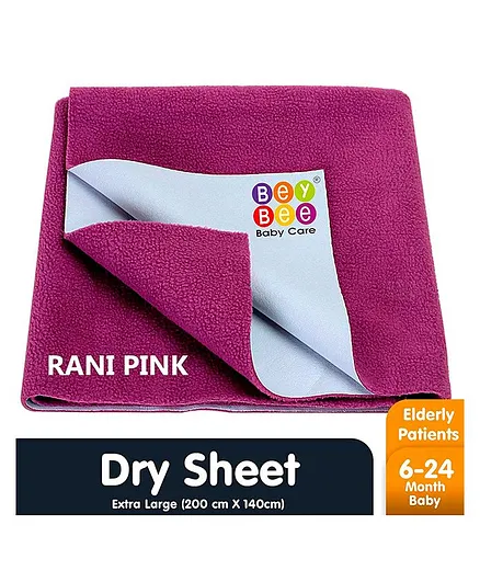 BeyBee Waterproof Double Bed Protector Baby Care Sheet,  Extra Large - Rani Pink