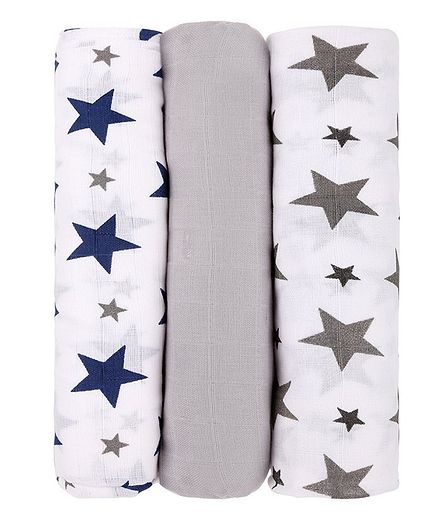 navy muslin swaddle