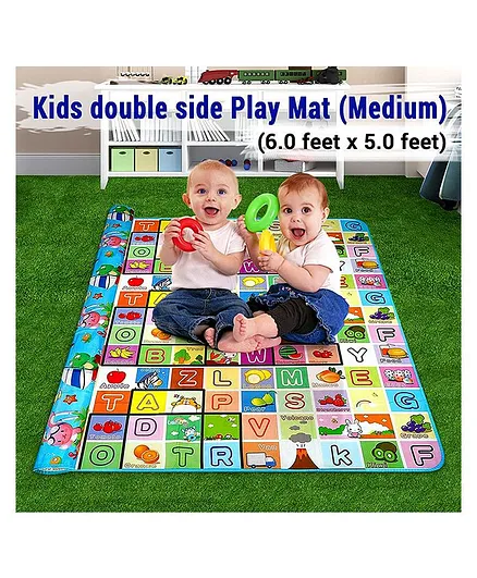Skylofts Waterproof Double Side Play Crawl Floor Mat With Zip Bag (6 X 5 ft) - Multicolor