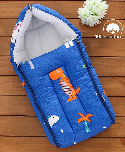 Babyhug Cotton Sleeping Bag Dino Print - Blue