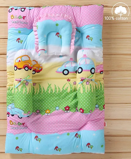 Babyhug Cotton Bedding Set Parkland Print - Multicolor