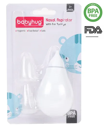Babyhug Nasal Aspirator & Ear Syringe - White