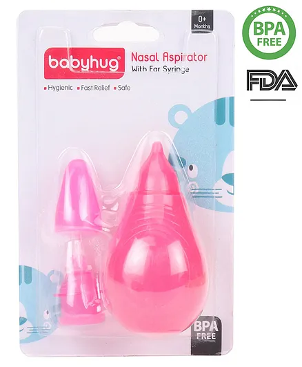 Babyhug Nasal Aspirator & Ear Syringe - Pink