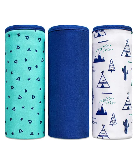 Babyhug 100% Cotton Wrapper Pack of 3 Desert Print - Blue