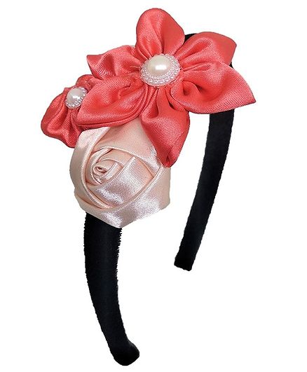 Carolz Jewelry Flower Decorated Hair Band Peach For Girls 3 8